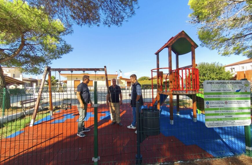 Ανδραβίδα – Κυλλήνη: Ολοκληρωμένη Αναβάθμιση Παιδικών Χαρών σε Μανωλάδα και Στρούσι (ΦΩΤΟ)