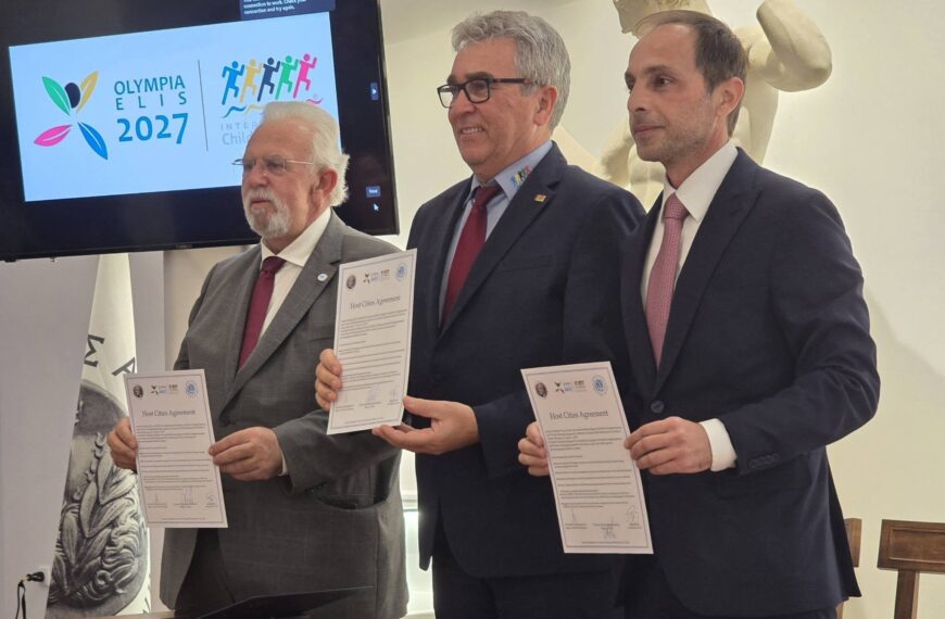 Ολυμπία και Ήλιδα: Μετά και τη δεύτερη τελετή, επισημοποιήθηκε η ανάληψη των 59ων Παγκόσμιων Παιδικών Αγώνων ΟΛΥΜΠΙΑ – ΗΛΙΔΑ 2027