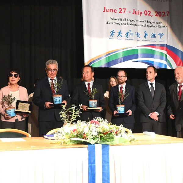 Με λαμπρότητα και διεθνή ακτινοβολία η Τελετή στην Αμαλιάδα, για την επίσημη ανάληψη των 59ων Παγκόσμιων Παιδικών Αγώνων «ΟΛΥΜΠΙΑ – ΗΛΙΔΑ 2027»