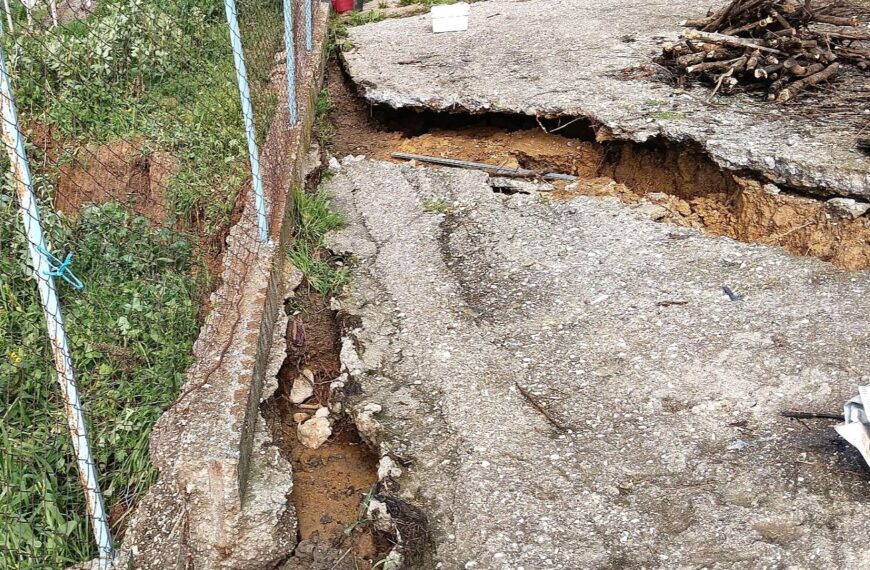 Σε κατάσταση συναγερμού ο δήμος Ήλιδας για τις εκτεταμένες κατολισθήσεις στην Πηνεία