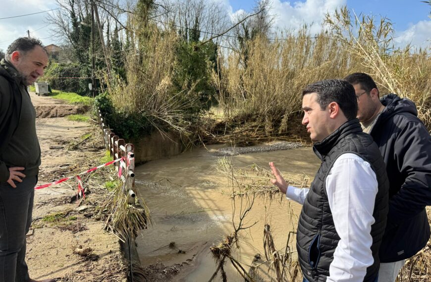 Αυτοψία Κατρίνη σε πολλές πληγείσες περιοχές της Ηλείας από την πρόσφατη κακοκαιρία