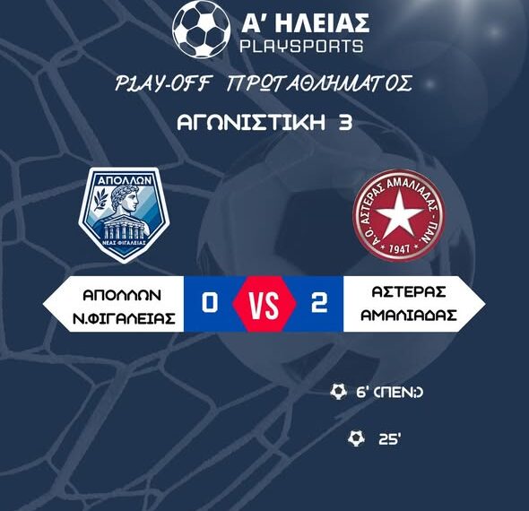 Απόλλων Ν. Φιγαλείας vs Αστέρας Αμαλιάδας 0 – 2