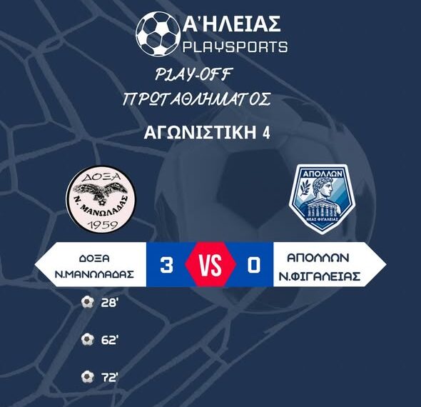 Δόξα Μανωλάδας vs Απόλλων Ν. Φιγαλείας 3 – 0