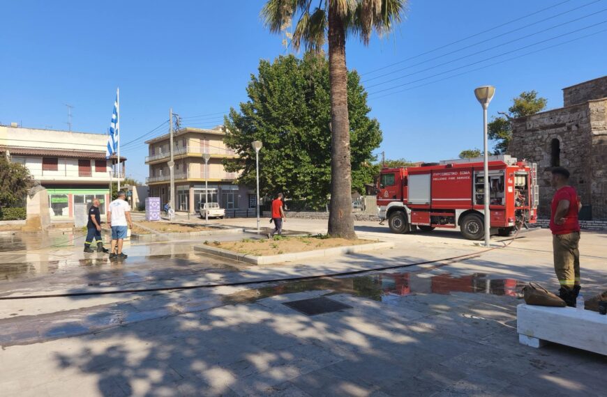 Ανδραβίδα: Ολοκληρώθηκε ο καθαρισμός της πλατείας Αγίας Σοφίας