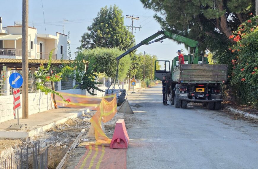 Μανωλάδα: Ξεκίνησε έργο 200.000 ευρώ για την αντιπλημμυρική προστασία