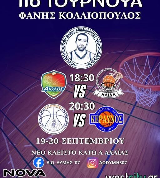 Η Ήλιδα B.C. στο 11ο Τουρνουά «Φάνης Κολιόπουλος»